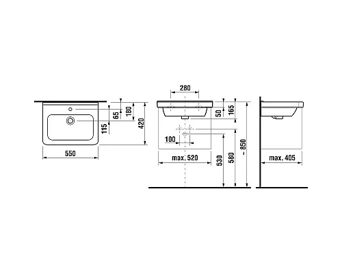 Купить Раковина 55x42 Jika Cubito 8104220001041 в магазине сантехники Santeh-Crystal.ru