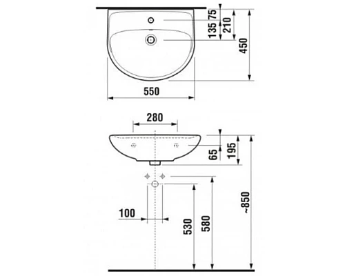Купить Раковина 55x45 см Jika Lyra Plus 8143820001049 в магазине сантехники Santeh-Crystal.ru