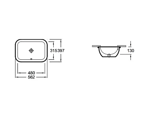 Купить Раковина 56,2х39,7 см Jacob Delafon Vox  EYA102-00 в магазине сантехники Santeh-Crystal.ru