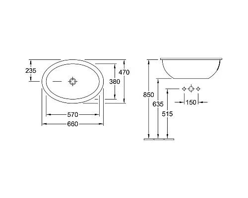 Заказать Раковина 66x47 см Villeroy & Boch Loop & Friends 615530R1 в магазине сантехники Santeh-Crystal.ru