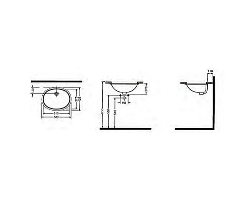 Заказать Раковина 56х42,5 см Bien Harmony TPLA05001VD0W3000 в магазине сантехники Santeh-Crystal.ru