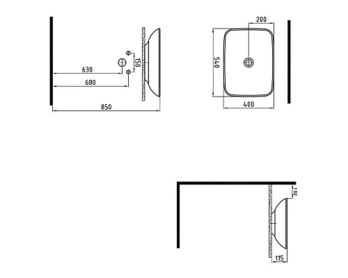 Приобрести Раковина 54х40 см Bien Harmony HRLG05401FD0W3000 в магазине сантехники Santeh-Crystal.ru