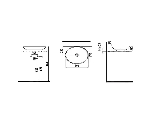 Заказать Раковина 59х47 см Bien Harmony HRLG05901FD0W5000 в магазине сантехники Santeh-Crystal.ru