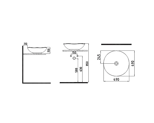 Купить Раковина 49х49 см Bien Flash FLLG04901FD0W3000 в магазине сантехники Santeh-Crystal.ru