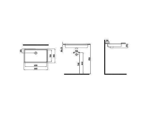 Заказать Раковина 66х39 см Bien Infinitum INLA06101FD0W3000 в магазине сантехники Santeh-Crystal.ru