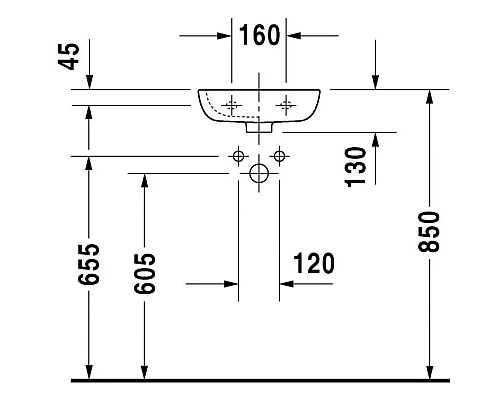 Заказать Раковина 36х27 см Duravit D-Code 07053600002 в магазине сантехники Santeh-Crystal.ru