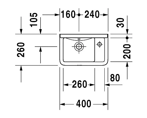 Приобрести Раковина 40х26 см Duravit Starck 3 0751400000 в магазине сантехники Santeh-Crystal.ru