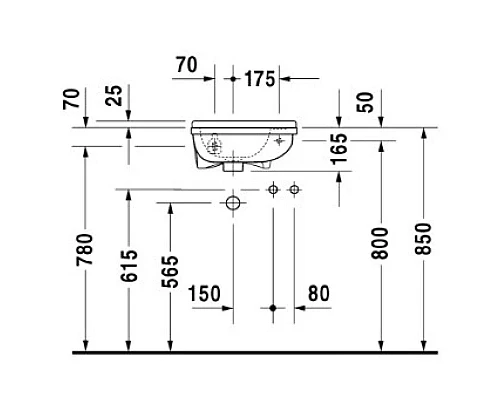Приобрести Раковина 40х26 см Duravit Starck 3 0751400000 в магазине сантехники Santeh-Crystal.ru