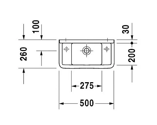 Приобрести Раковина 50х26 см Duravit Starck 3 0751500000 в магазине сантехники Santeh-Crystal.ru