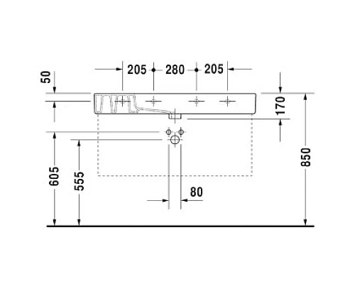 Приобрести Раковина 105х49 см Duravit Vero 0329100000 в магазине сантехники Santeh-Crystal.ru