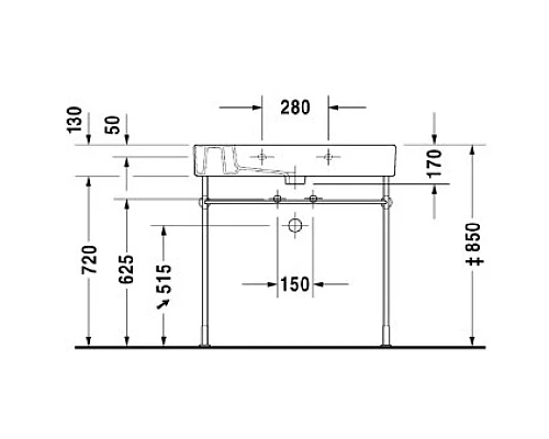 Заказать Раковина 85х49 см Duravit Vero 0329850000 в магазине сантехники Santeh-Crystal.ru