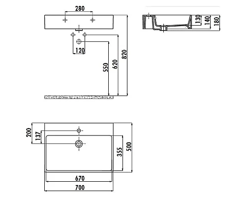 Приобрести Раковина 70х50 см Creavit Next NX270-00CB00E-DW00 в магазине сантехники Santeh-Crystal.ru