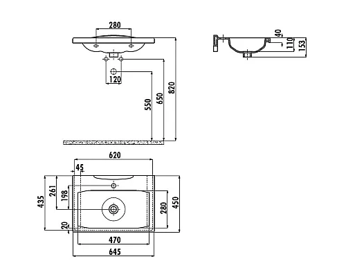 Купить Раковина 64,5х45 см Creavit Luna LN16500000 в магазине сантехники Santeh-Crystal.ru