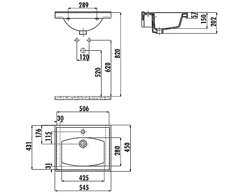 Купить Раковина 54,5х45 см Creavit Sera TF155-00CB00E-0000 в магазине сантехники Santeh-Crystal.ru