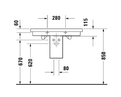 Приобрести Раковина 80х50 см Duravit 2nd Floor 0491800000 в магазине сантехники Santeh-Crystal.ru