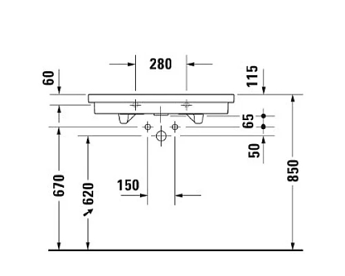 Приобрести Раковина 80х50 см Duravit 2nd Floor 0491800000 в магазине сантехники Santeh-Crystal.ru