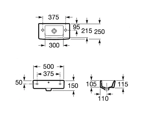 Приобрести Раковина 50х25 см Roca Hall 325883000 в магазине сантехники Santeh-Crystal.ru