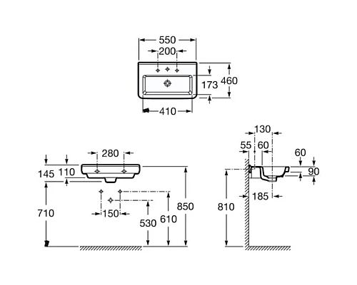 Купить Раковина 55х46 см Roca Dama 327786000 в магазине сантехники Santeh-Crystal.ru