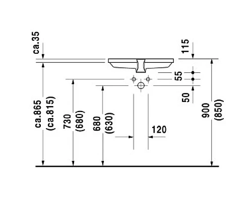 Заказать Раковина 55,5х38 см Duravit 2nd Floor 0316530000 в магазине сантехники Santeh-Crystal.ru
