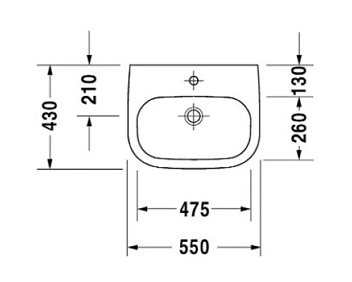 Купить Раковина 55х43 см Duravit D-Code Med 23115500002 в магазине сантехники Santeh-Crystal.ru