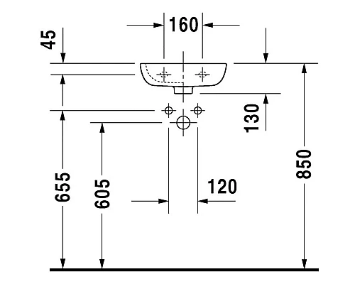 Заказать Раковина 36х27 см Duravit D-Code 07053600092 в магазине сантехники Santeh-Crystal.ru