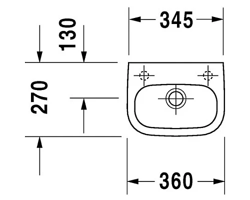 Заказать Раковина 36х27 см Duravit D-Code 07053600092 в магазине сантехники Santeh-Crystal.ru