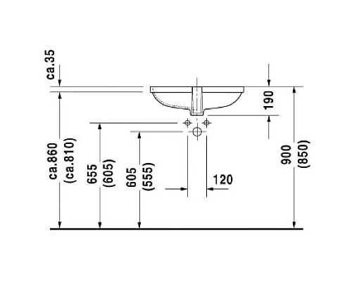 Приобрести Раковина 58х45,5 см Duravit D-Code 0338560000 в магазине сантехники Santeh-Crystal.ru