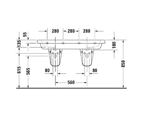 Приобрести Раковина 120х49 см Duravit D-Code 03481200002 в магазине сантехники Santeh-Crystal.ru