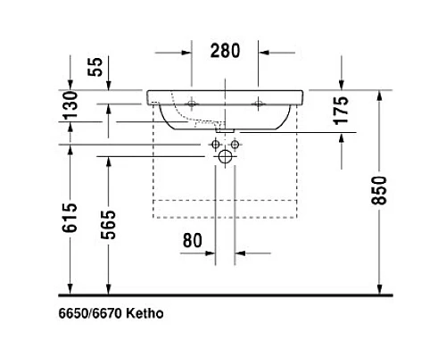 Заказать Раковина 65х48,5 см Duravit D-Code 03426500002 в магазине сантехники Santeh-Crystal.ru