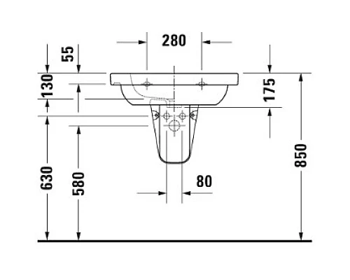 Заказать Раковина 65х48,5 см Duravit D-Code 03426500002 в магазине сантехники Santeh-Crystal.ru