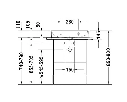 Приобрести Раковина 60х47 см Duravit DuraSquare 2353600041 в магазине сантехники Santeh-Crystal.ru