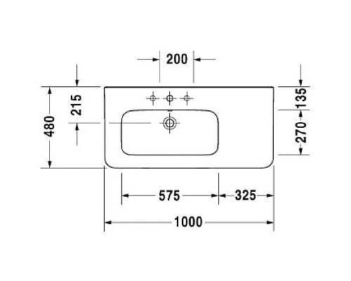 Приобрести Раковина 100х48 см Duravit DuraStyle 2325100000 в магазине сантехники Santeh-Crystal.ru