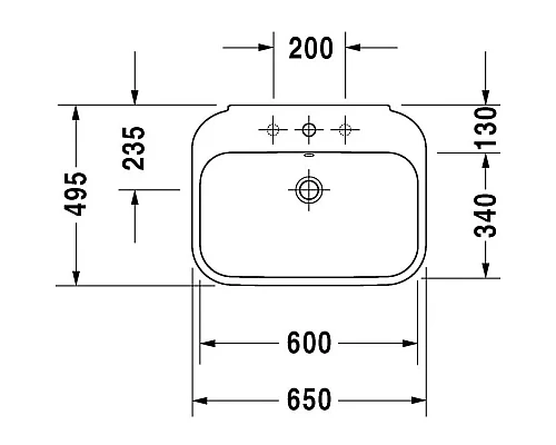 Купить Раковина 65х49,5 см Duravit Happy D.2 2316650000 в магазине сантехники Santeh-Crystal.ru