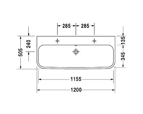 Купить Раковина 120х50,5 см Duravit Happy D.2 2318120024 в магазине сантехники Santeh-Crystal.ru