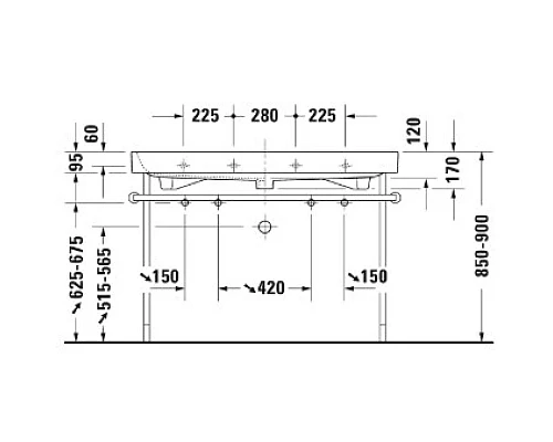 Купить Раковина 120х50,5 см Duravit Happy D.2 2318120024 в магазине сантехники Santeh-Crystal.ru