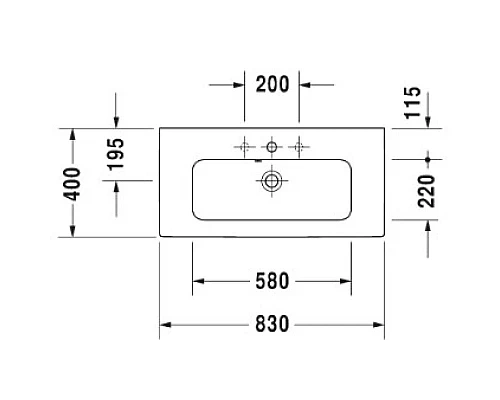 Заказать Раковина 83х40 см Duravit ME by Starck 2342830000 в магазине сантехники Santeh-Crystal.ru