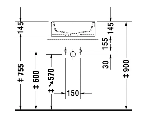 Купить Раковина 46 см Duravit Starck 1 0445460000 в магазине сантехники Santeh-Crystal.ru