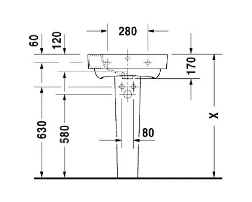 Заказать Раковина 55х48,5 см Duravit Starck 2 2323550000 в магазине сантехники Santeh-Crystal.ru