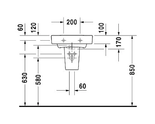 Приобрести Раковина 50х39 см Duravit Starck 2 0714500000 в магазине сантехники Santeh-Crystal.ru