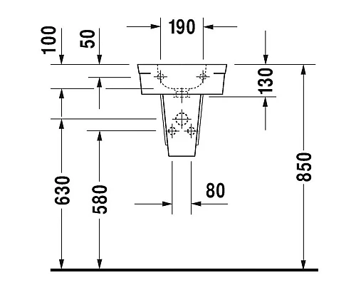 Купить Раковина 38х26 см Duravit Starck 2 0761380008 в магазине сантехники Santeh-Crystal.ru