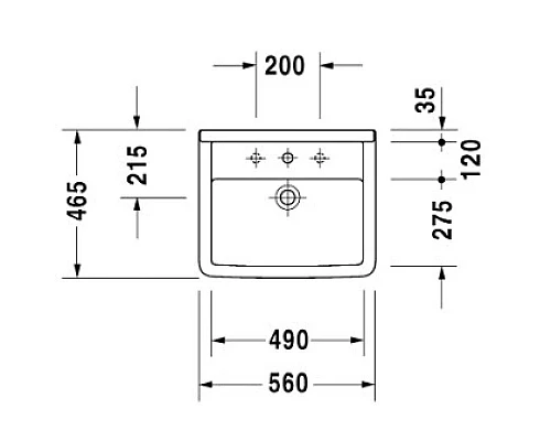 Купить Раковина 56х46,5 см Duravit Starck 3 0302560000 в магазине сантехники Santeh-Crystal.ru