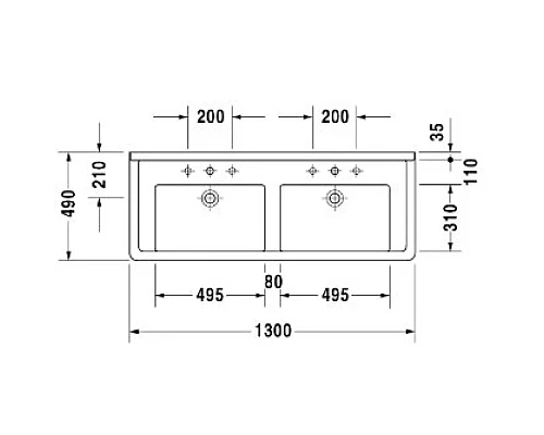 Заказать Раковина 130х49 см Duravit Starck 3 0332130000 в магазине сантехники Santeh-Crystal.ru