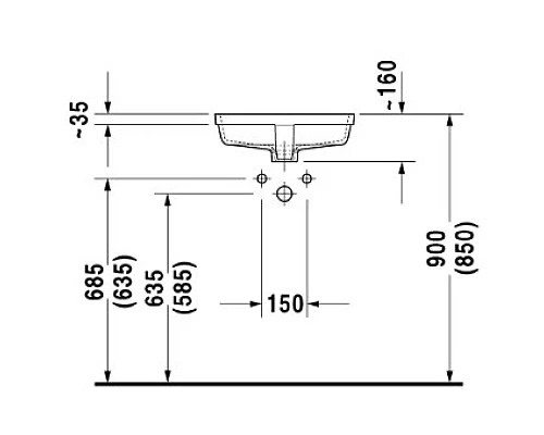 Заказать Раковина 46,5х35 см Duravit Vero 0330430000 в магазине сантехники Santeh-Crystal.ru