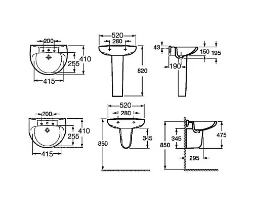 Приобрести Раковина 52х41 см Roca Victoria 327395000 в магазине сантехники Santeh-Crystal.ru