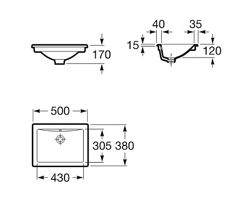 Купить Раковина 50х38 см Roca Diverta 327114000 в магазине сантехники Santeh-Crystal.ru