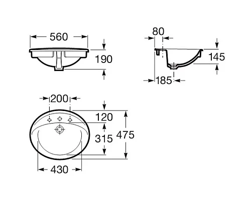 Приобрести Раковина 56х47,5 см Roca Aloa 327865000 в магазине сантехники Santeh-Crystal.ru
