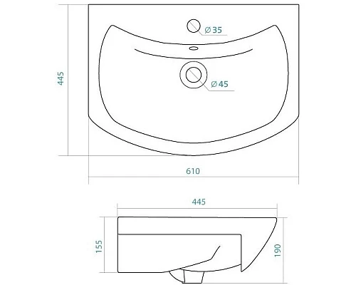 Заказать Раковина 61х44,5 см ASB-Mebel Балтика в магазине сантехники Santeh-Crystal.ru