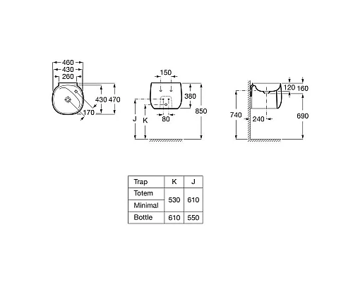 Купить Раковина 46x47 см Roca Beyond 3270B1000 в магазине сантехники Santeh-Crystal.ru