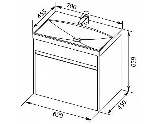 Купить Раковина 70х45,5 см Aquanet City в магазине сантехники Santeh-Crystal.ru