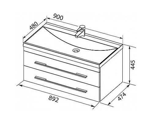 Заказать Раковина 90х48 см Aquanet Нота в магазине сантехники Santeh-Crystal.ru